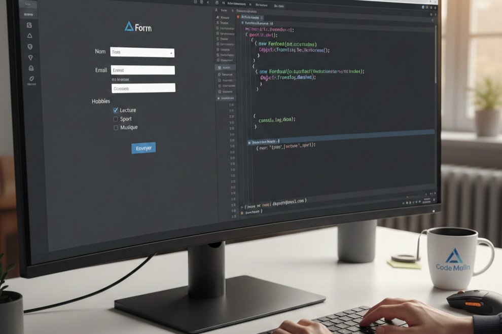 Un développeur travaille sur un formulaire web