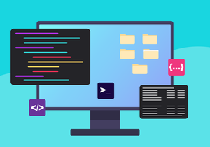 Infrographie d'un ordinateur avec du code
